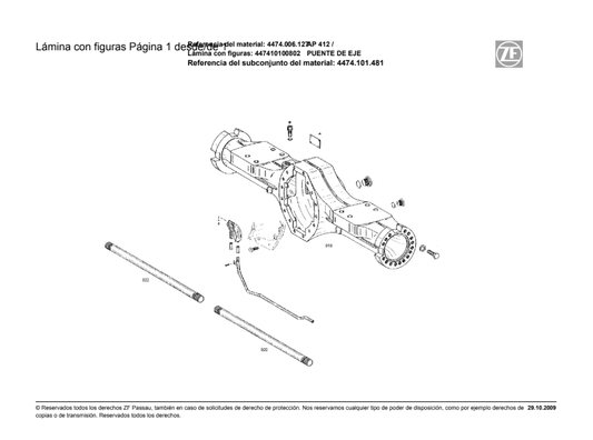 Catalogo de Recambios Eje Delantero ZF AP 412 - 4474.006.127 HK