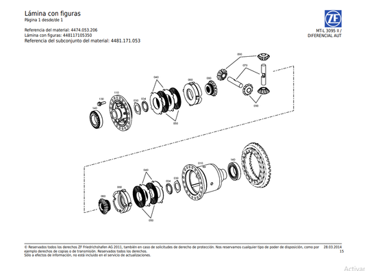 Catalogo de Recambios Eje Delantero ZF MT-L 3095 II - 4474.053.206