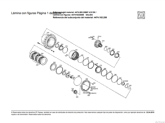 Catalogo de Recambios Eje Trasero ZF AP 410 DK - 4474.005.208