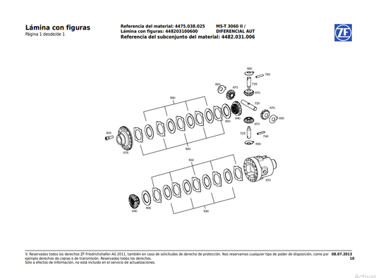 Catalogo de Recambios Eje Trasero ZF MS-T 3060 II - 4475.038.025