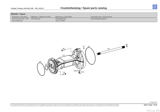 Catalogo de Recambios Eje Trasero ZF MT-L 3075 II - 4474.051.244
