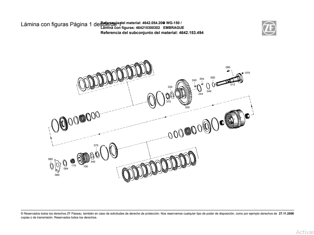 Catalogo de Recambios Servotransmisión ZF 4 WG-150 - 4642.054.206