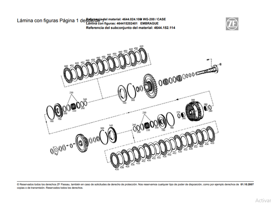Catalogo de Recambios Servotransmisión ZF 4 WG-200 CASE - 4644.024.100