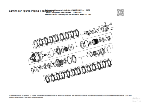 Catalogo de Recambios Servotransmisión ZF 4 WG 250 (2) J I CASE - 4646.004.037