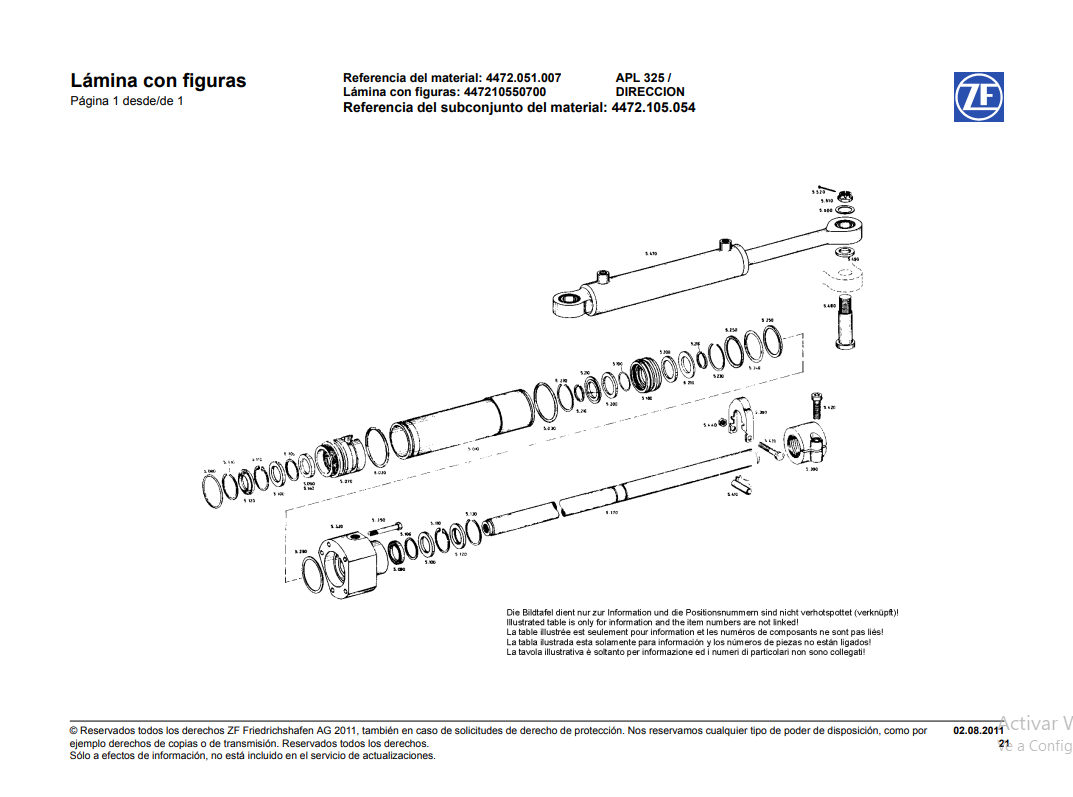 Catalogo de Recambio Transmisión ZF APL 325 - 4472.051.008