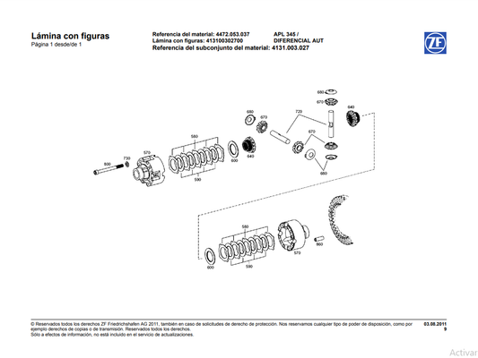 Catalogo de Recambios Transmisión ZF APL 345 - 4472.053.037