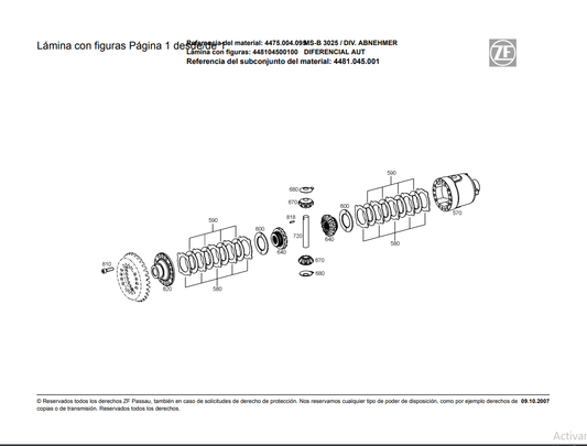 Catalogo de Recambios Transmisión ZF MS-B 3025 - DIV. ABNEHMER - 4475.004.095