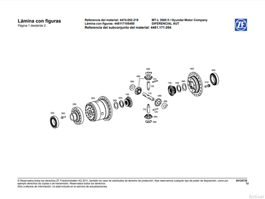 Catalogo de Recambios Transmisión ZF MT-L 3085 II HYUNDAI - 4474.052.219