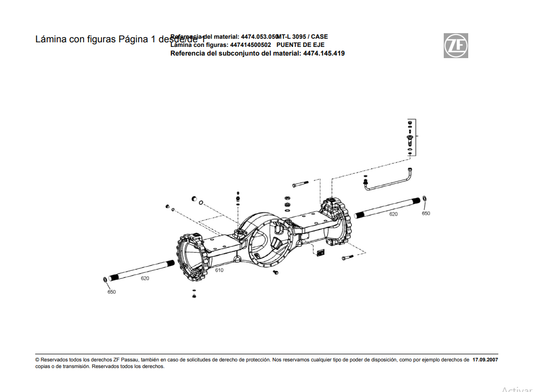 Catalogo de Recambios Transmisión ZF MT-L 3095 CASE - 4474.053.050