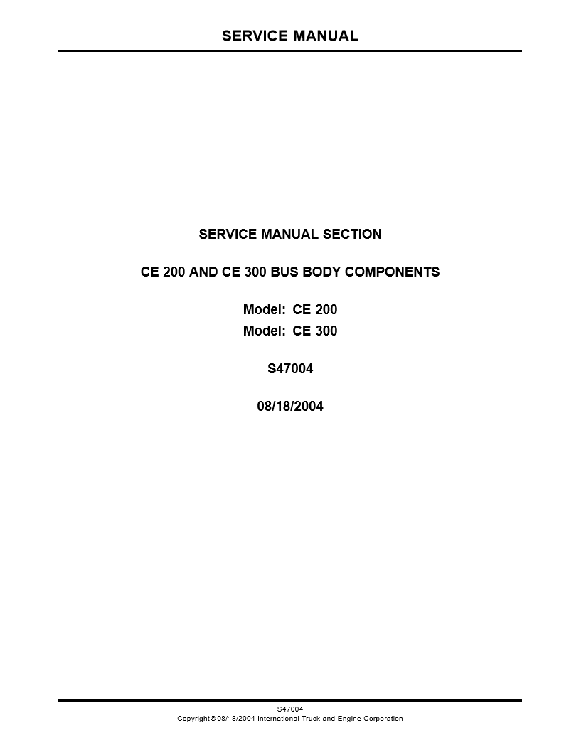 Manual Componentes del Cuerpó Bus International CE200 - CE300