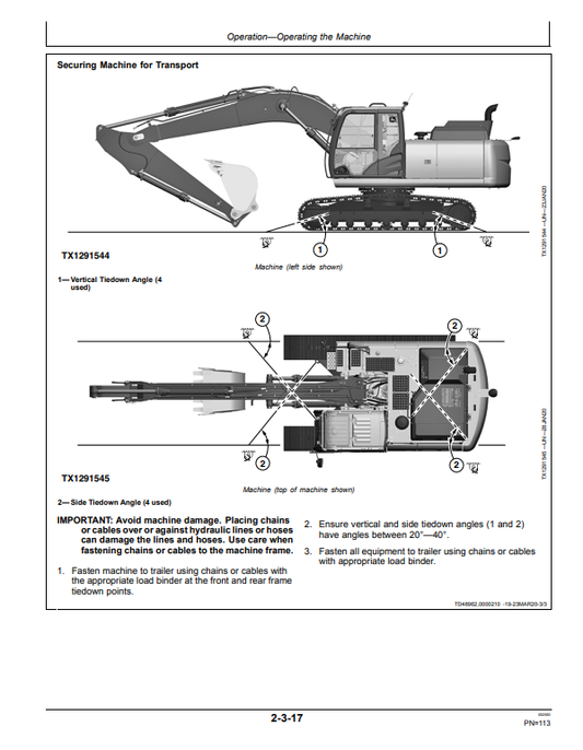 Manual Operación Excavadora John Deere 250GLC