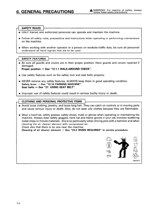 Manual Operación y Mantenimiento Bulldozer Japones Komatsu D155AX-3 S.N 60001-60279