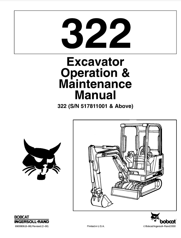 Manual Operación y Mantenimiento Excavadora Compacta Bobcat 322