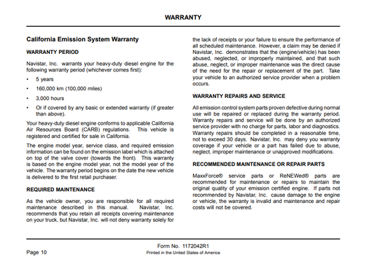 Manual Operación y Mantenimiento Motor MaxxForce 15