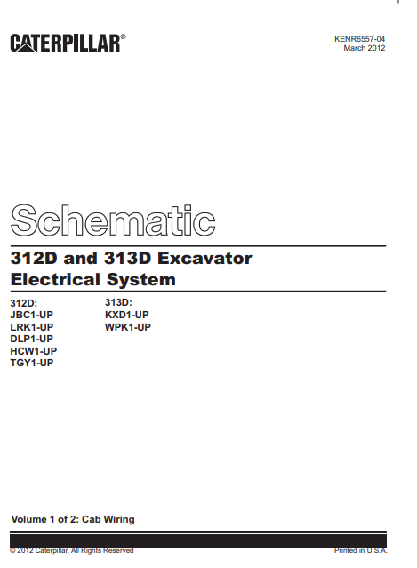 Manual Sistema Eléctrico Excavadora Caterpillar 312D y 313D