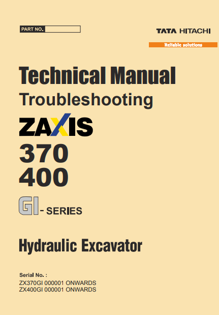 Manual Solucion de Problemas Excavadora Hidráulica Hitachi ZX370LCH-ZX400MTH