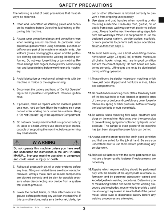 Manual Taller Excavadora Kobelco SK150(LC)IV, ED180LC