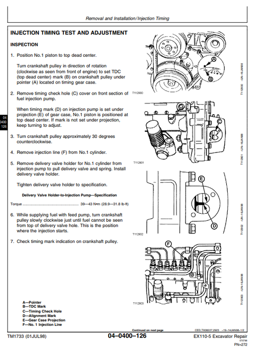Manual Técnico de Reparación Excavadora Hitachi EX110-5