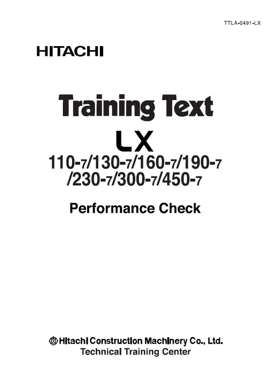 Manual Técnico y de Entrenamiento Cargador Hitachi LX450-7