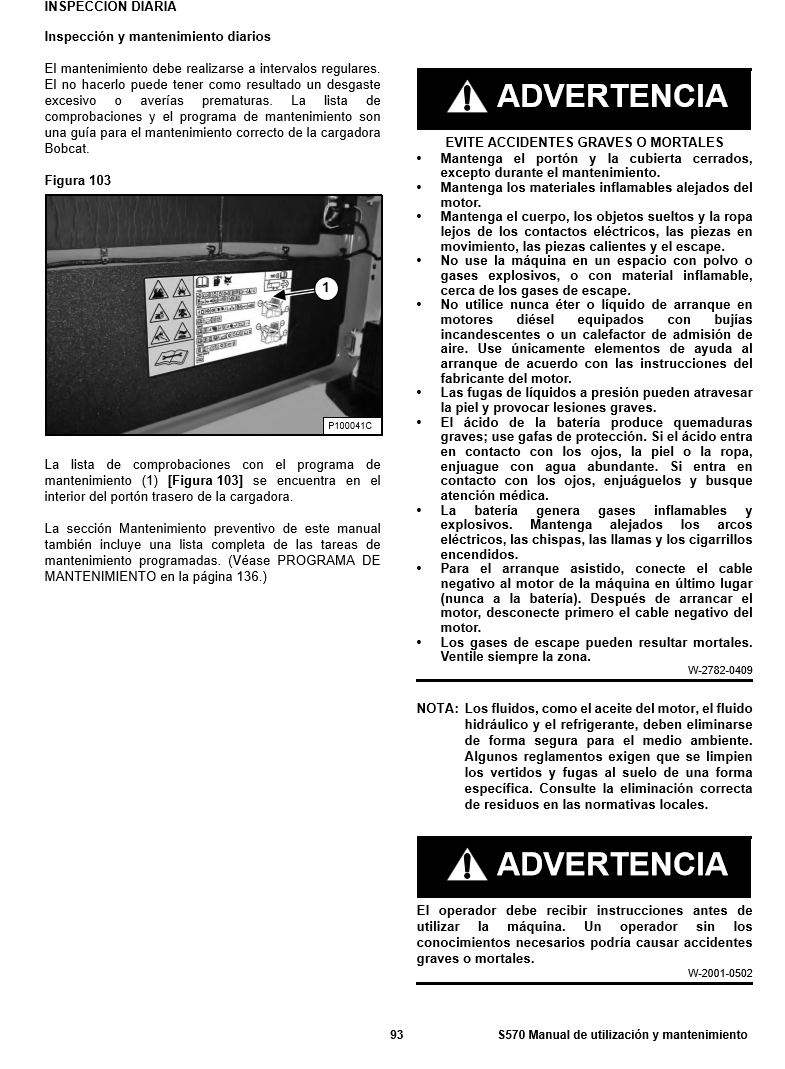 Manual Utilización y Mantenimiento MiniCargador Bobcat S570