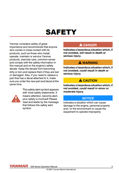 Manual de Funcionamiento Motor Komatsu Serie Yanmar GM (1GM10, 1GM10C, 1GM10V)