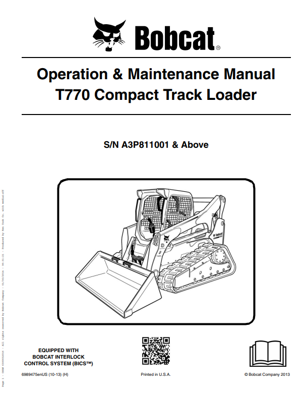 Manual de Operación Mantenimiento Minicargador Bobcat T770
