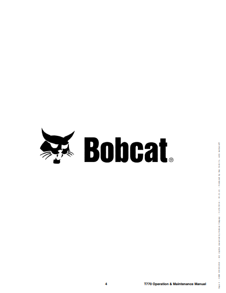 Manual de Operación Mantenimiento Minicargador Bobcat T770