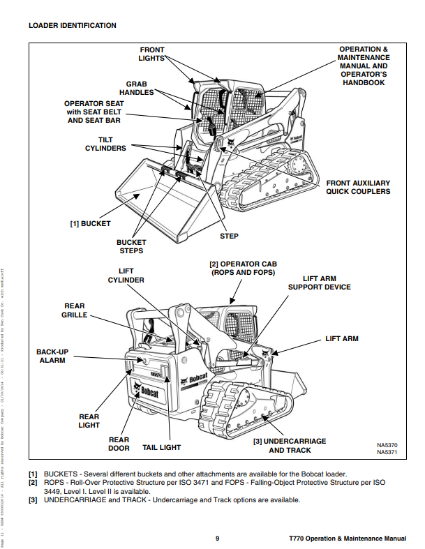 Manual de Operación Mantenimiento Minicargador Bobcat T770