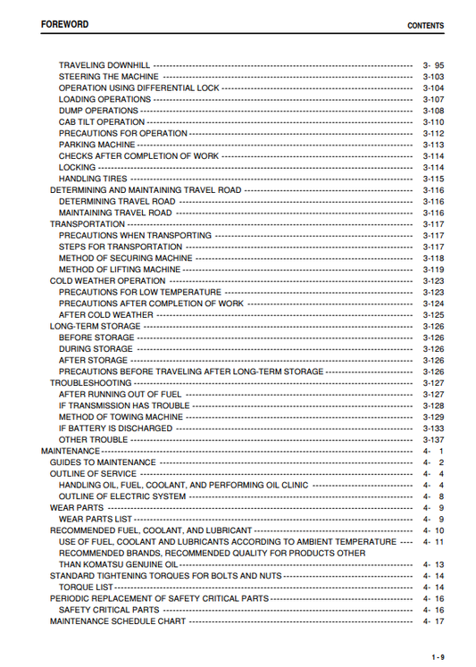 Manual de Operación y Mantenimiento Camión Japones Komatsu HM350-1 S.N 1126-UP