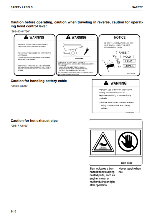 Manual de Operación y Mantenimiento Camión Japones Komatsu HM400-5 S.N 10155-UP