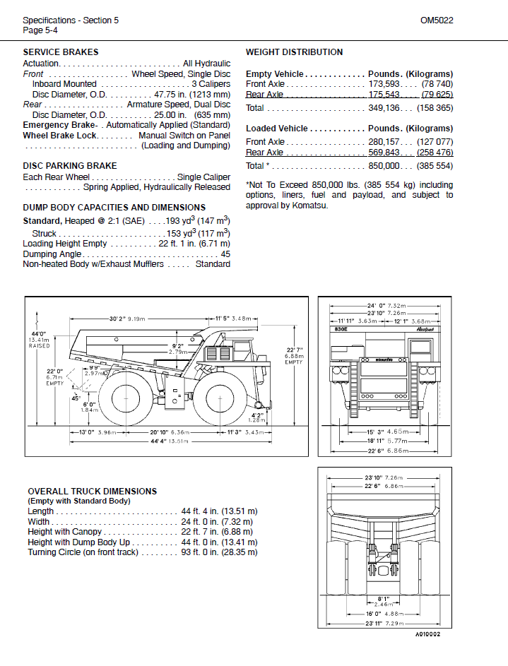 Manual de Operación y Mantenimiento Camión Minero Komatsu 830E