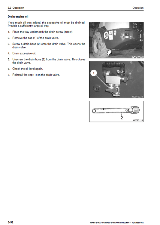 Manual de Operación y Mantenimiento Cargador Komatsu WA65-6 - H60051, WA70-6 -H60051, WA80-6 - H60051, WA90-6 - H00051, WA100M-6 - H60051