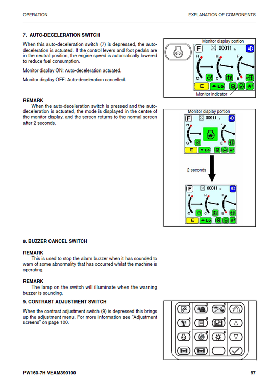 Manual de Operación y Mantenimiento Excavadora Sobre Ruedas Komatsu PW160-7H - H50051