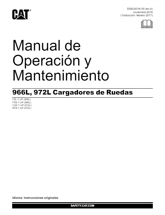 Manual de Operación y Mantenimiento Cargadores Caterpillar 966L, 972L