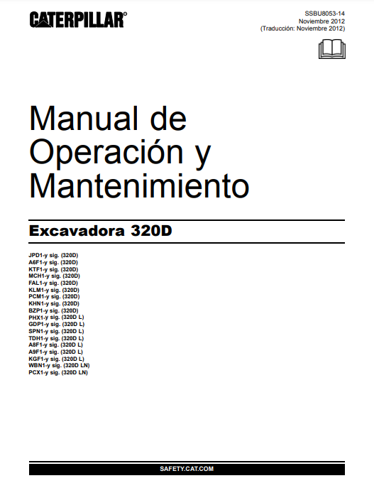 Manual de Operación y Mantenimiento Excavadora Caterpillar 320D