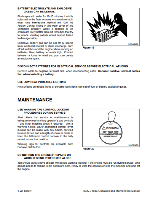 Manual de Operación y Mantenimiento Excavadora Daewoo Solar 400LC-V