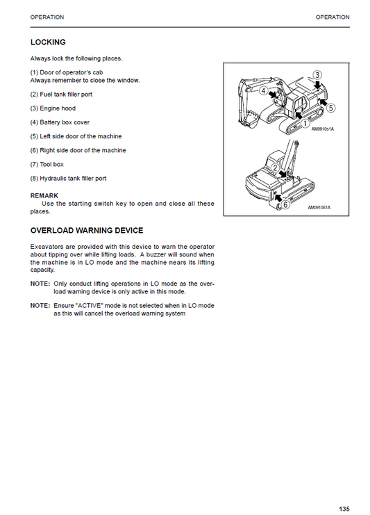 Manual de Operación y Mantenimiento Excavadora Hidraúlica Komatsu PC160-6K - K34026, PC180LC-6K, PA180NLC-6K - K34014