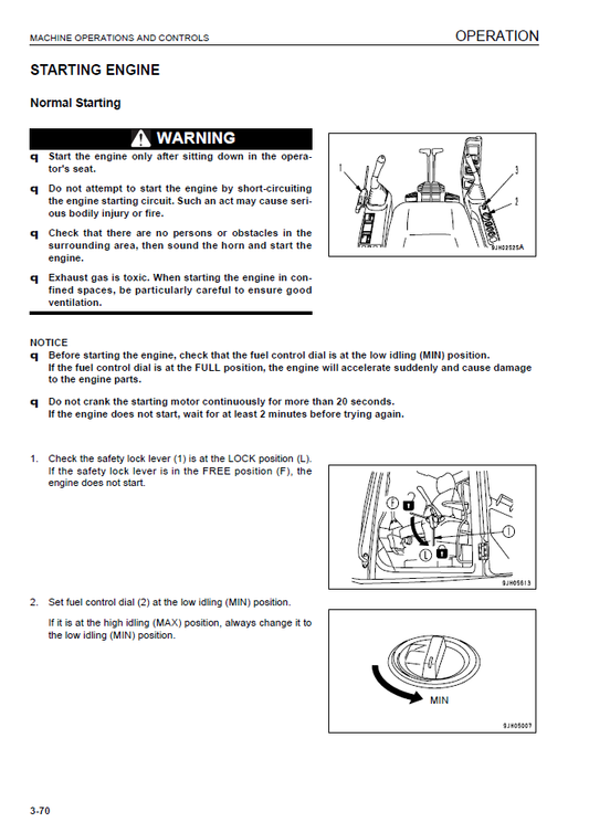 Manual de Operación y Mantenimiento Excavadora Hidraúlica Komatsu PC130-7K - 70001
