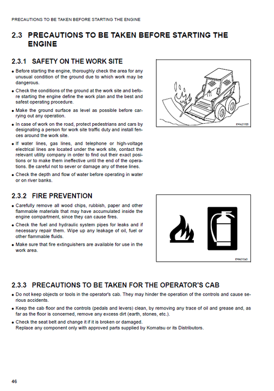 Manual de Operación y Mantenimiento Minicargador Komatsu SK1020-5 Turbo - 37CTF00147