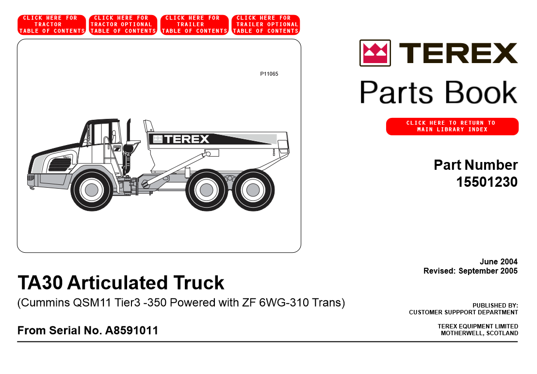 Manual de Partes Camión Articulado Terex TA30