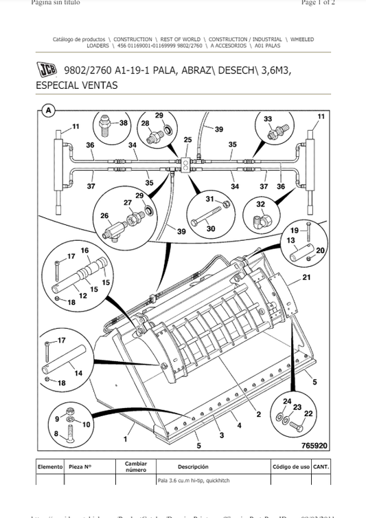 Manual de Partes Cargador JCB 456ZX