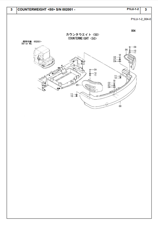 Manual de Partes Excavadora Hitachi ZX50