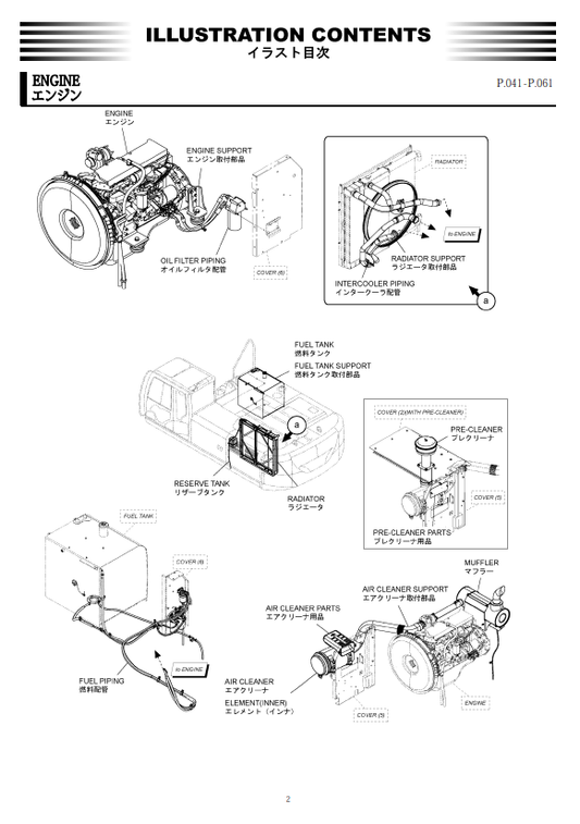 Manual de Partes Excavadora Hitachi Zaxis series 330-5G, 350-5G