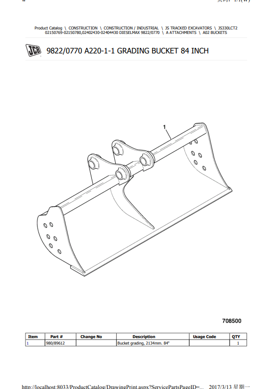 Manual de Partes Excavadora JCB JS330L