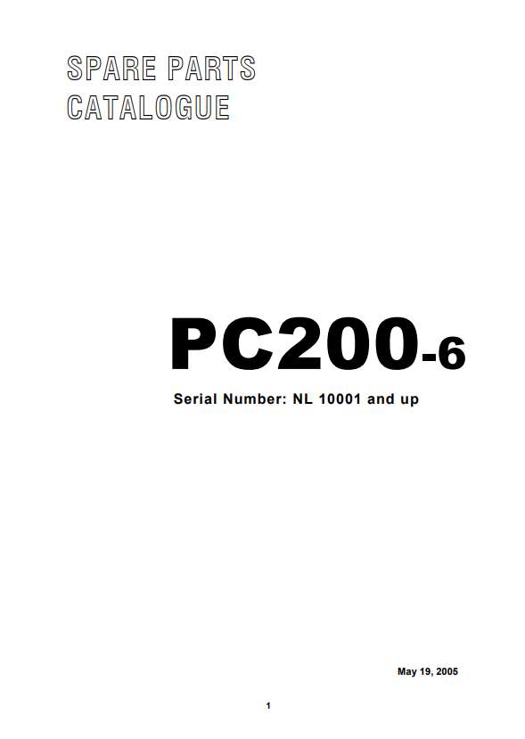 Manual de Partes Excavadora Komatsu PC200-6
