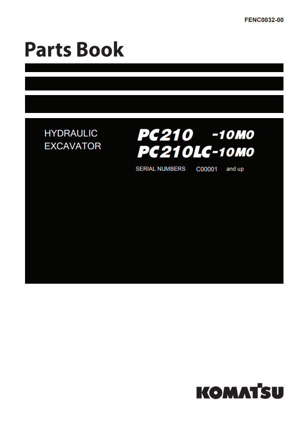 Manual de Partes Excavadora Komatsu PC210-10M0 , PC210LC-10M0