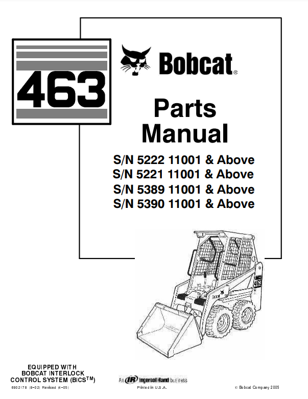Manual de Partes Minicargador Bobcat 463
