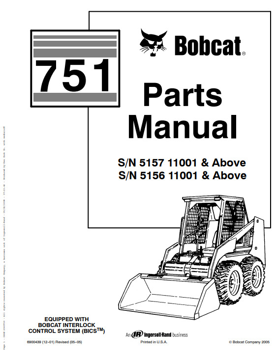 Manual de Partes Minicargador Bobcat 751