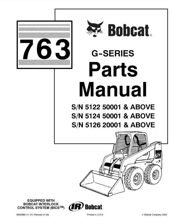 Manual de Partes Minicargador Bobcat 763 Serie G