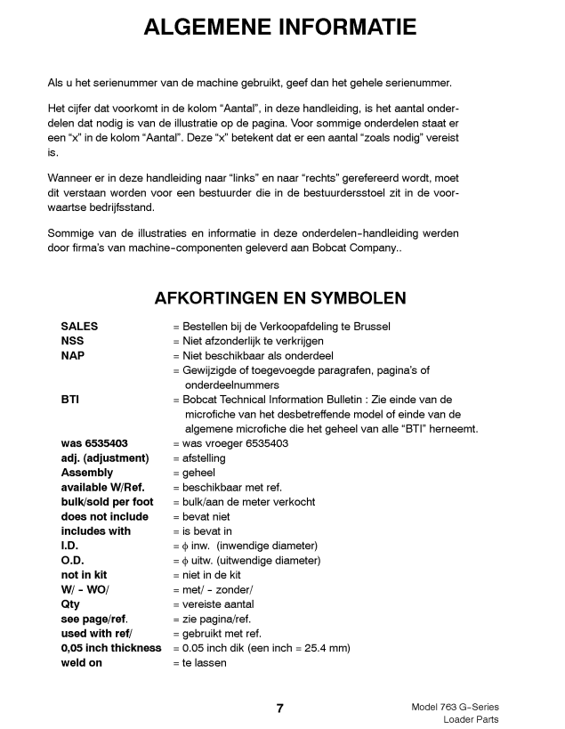 Manual de Partes Minicargador Bobcat 763 Serie G